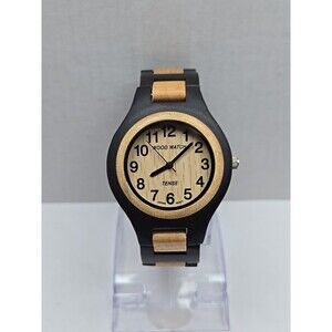 Tense Wood Watch Two Tone Maple Sandalwood Analog Quartz New Battery Womens